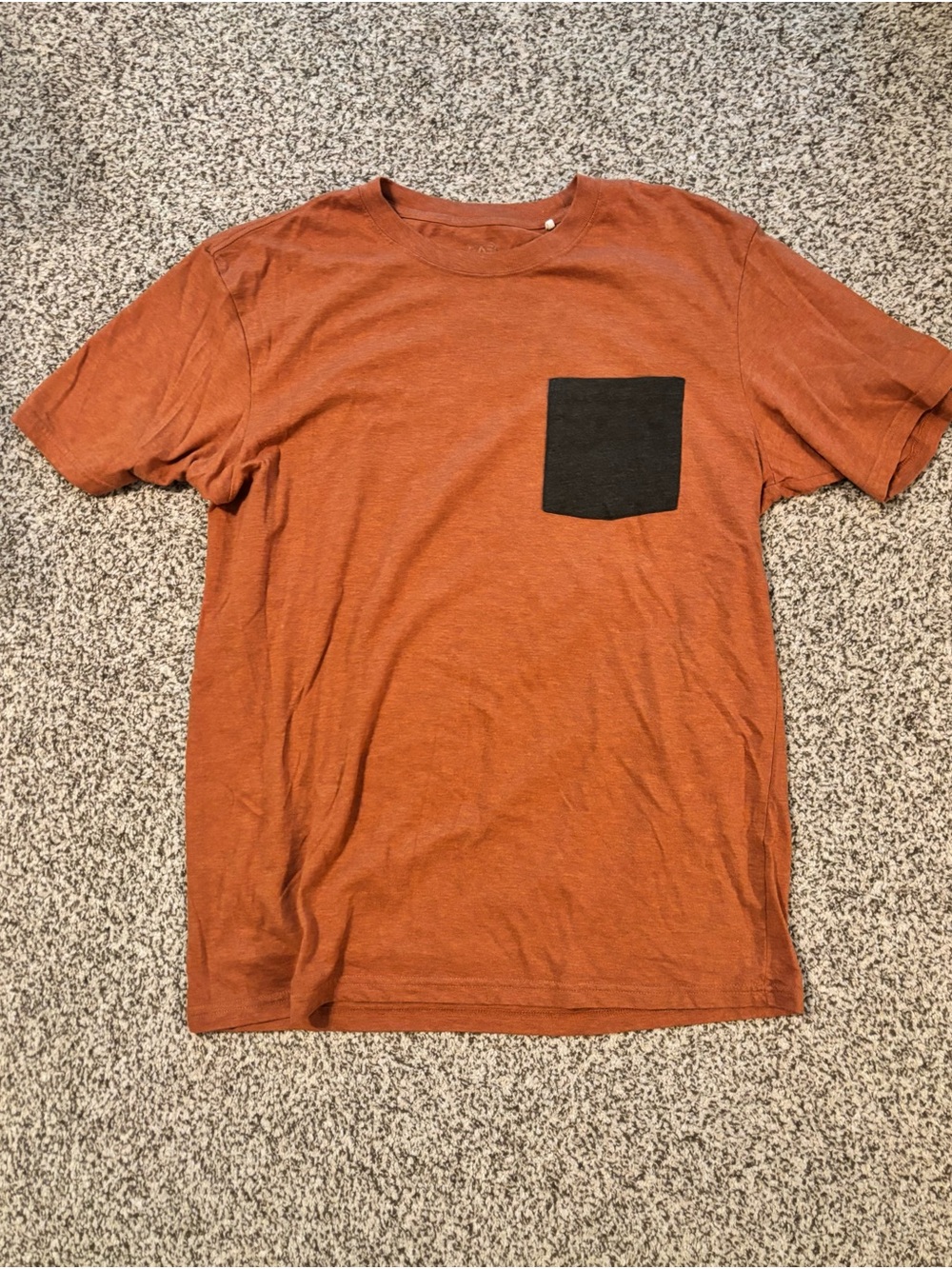 Prana Men's Rust Orange Short-Sleeve Tee with Black Pocket